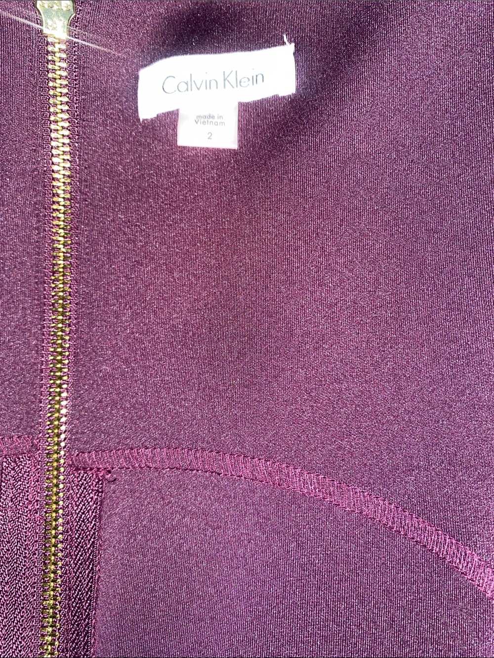 Calvin Klein Sleeveless Midi Sheath Dress in Plum - Picture 3 of 5